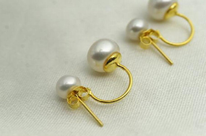 Natural Freshwater Pearl Stud Earrings Wedding Bridal Women Jewelry