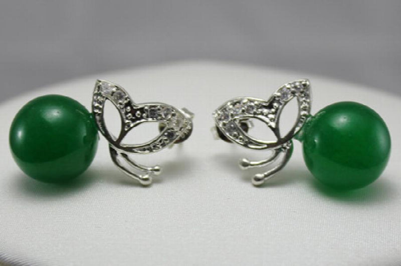 Natural Jade Stud Earring