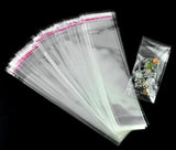 200 Pcs Jewelry Bags Self-Seal Rectangle Transparent 13.5x3.5cm