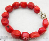 8''13mm Red Coral Bracelet