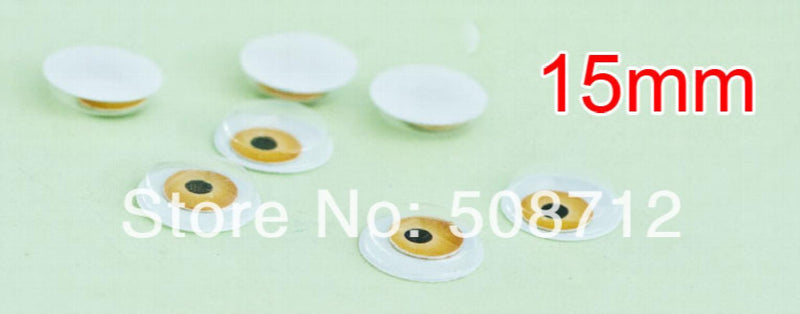200pcs 15mm Yellow Pupil Animal Eyes DIY Manual Toy Eyes Accessory