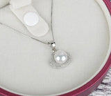 Freshwater Pearl Pendant Necklace 925 Sterling Silver Chain for Women
