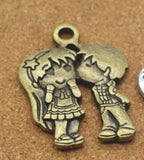 100 pcs Vintage Ancient couple zinc alloy charms pendant DIY jewelry Q123
