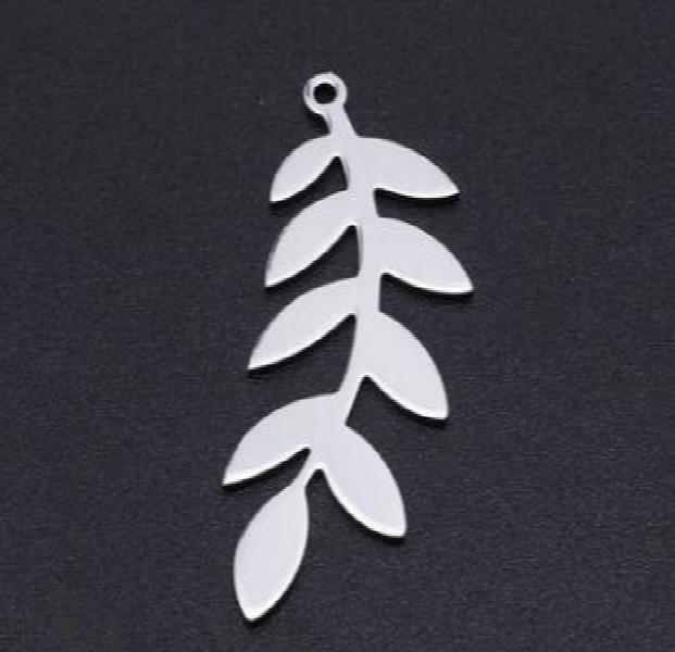 5pcs Stainless Steel Willow Leaf Pendant Bracelet Charms