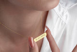 Custom Roman Numeral Necklace - Personalized Date Bar Necklace