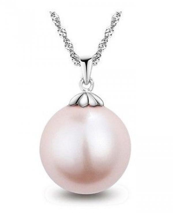 Pink Southsea Shell Pearl Pendant with Chain