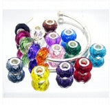 100pcs Colorful Lampwork Glass Beads Big Hole Charms for Bracelet