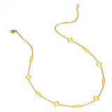 Minimalist Geometric Square Paper Clip Necklace for Women