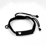 USPS Braided String Bracelets for Couples, Magnet Name Bangle Stainless Steel