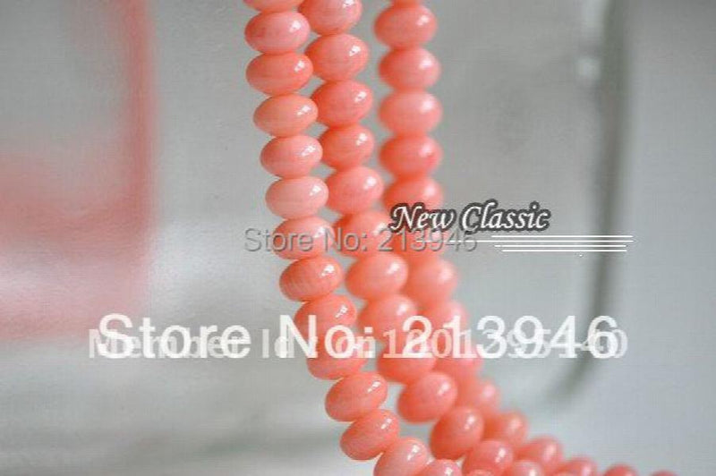 Pink Natural Coral Rondelle Beads 80Pcs/Lot