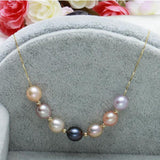 Freshwater Multicolour Pearl Necklace Pendant 925 Sterling Silver Jewelry
