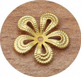 200pcs 15mm Metal Brass Flowers Base Filigree Bead Caps for Jewelry Making