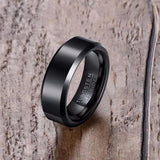 6mm Beveled Tungsten Wedding Band for Men Ring