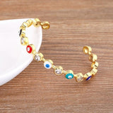 Colorful Evil Eye Cuff Bracelet Adjustable Bangle