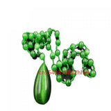 Green Cat Eye Stone Water Drop Pendant Charm Necklace
