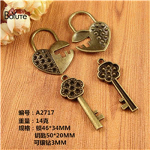 Lot of 20 Antique Bronze Key Lock Charm Pendants 20*50MM