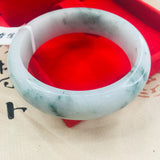 Natural Jadeite Bracelet - 54-62mm, Noble Floating Flower, Female Jade Bracelet