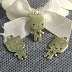 100pcs Antique Bronze Plated Human Charms Pendants DIY Jewelry Making