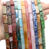 8X20MM Square Tube Crystal Amazonite Agate Spacer Beads