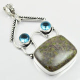 Green Ocean Jaspers & Topas Pendant 67mm P2628