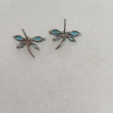 Dragonfly Earring with Glass and Rhodium Plating