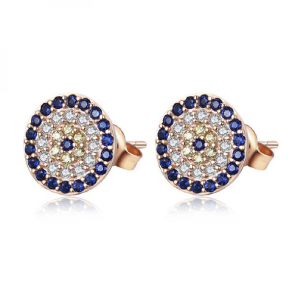925 Silver CZ Rose Stud Earrings for Women Girls