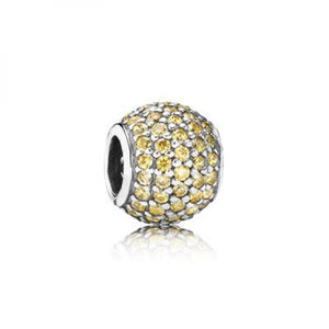 Shimmering Pave Lights Beads 925 Sterling Silver DIY