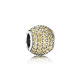 Shimmering Pave Lights Beads 925 Sterling Silver DIY