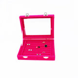 Velvet Display Case Box Earring Ring Organizer Jewelry Tray