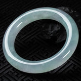 Zheru Jewelry Natural Burmese Jadeite Light Round Bar 54mm-64mm Bracelet