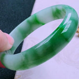 Zheru Jewelry Natural Burmese Emerald Green Two-color 54mm-64mm Bracelet