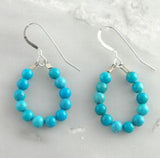 Turquoise Earrings S925 Silver Hook Lady Gift