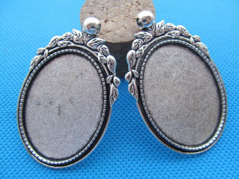 20pcs Rose Flower Base Setting Tray Bezel Pendant Charm