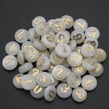Mother Of Pearl Shell Bead Number Charms Pendant Jewelry Making DIY