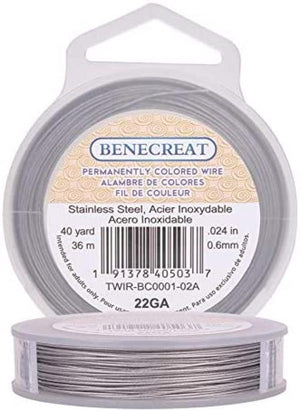 0.6mm 7-Strand Nylon Coated Tiger Tail Beading Wire, Light Grey