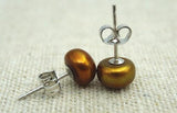 9mm Freshwater Pearl Stud Earrings - Women's Charming Gift