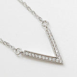 925 Silver V-Shaped Necklace Micro-Zircon Pendant Clavicle Necklace