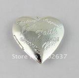 10PCS Silver Heart Locket Pendant 42x40mm #20399