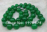 High Woman Jewelry 12MM Green Chalcedony Beads Necklace Stone Accessory Parts