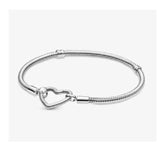 Galaxy Robot Heart Pan Bracelet 925 Silver Star Charm for Valentine's Gift