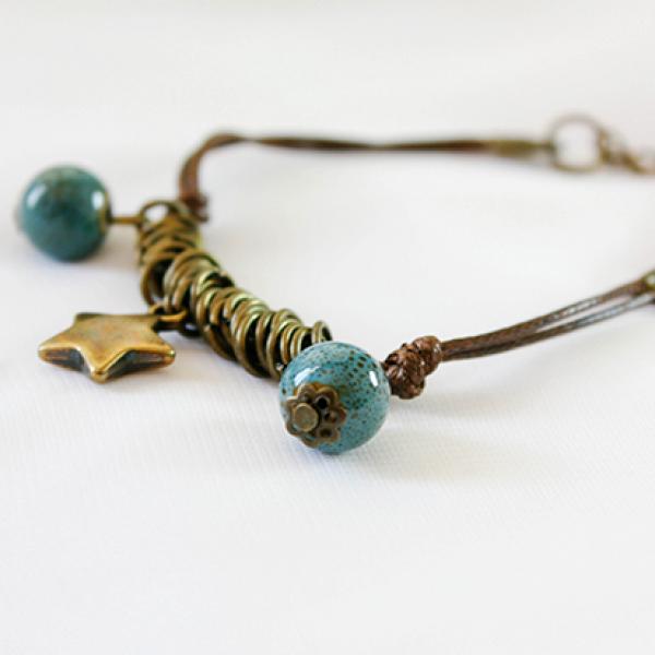 Vintage Porcelain Bracelet Anklets Set