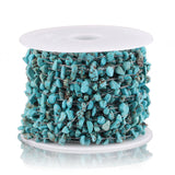 1 Meter Turquoise Gemstone Stainless Steel Chains for DIY Jewelry Making