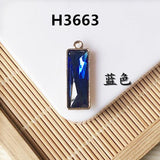 Colorful Rhinestone Alloy Geometric Rectangle Charms