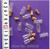 50pcs/lot Clear Glass Wishing Bottle Necklace Pendant Jars with Cork Stopper