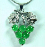 Green Jade Grape Pendant Necklace