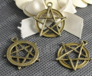 100pcs Antique Bronze Star Shape Charms Pendants for Jewelry Making DIY