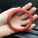 Zheru Natural Agate Chalcedony Red Bangle Princess Jewelry Gift