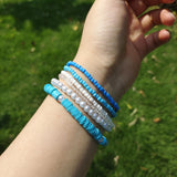 Pearl & Clay Beads Stretch Bracelet Boho 6pcs/set