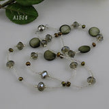 Dark Gray Crystal Shell Baroque Freshwater Pearl Necklace Magnet Clasp