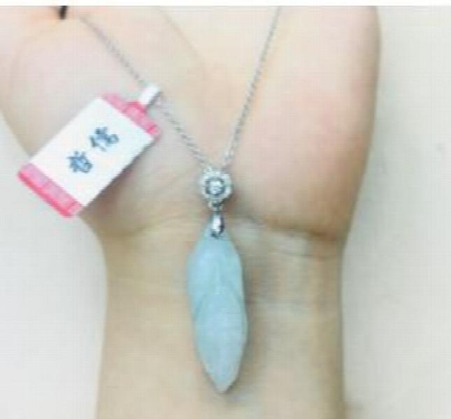 Burmese Ajadeite Corn Pendant Necklace 925 Sterling Silver Jade Chain